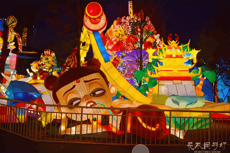 哪吒动画主题系列花灯灯组展示