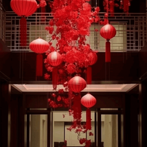酒店大堂为何首选大型手工宫灯装饰