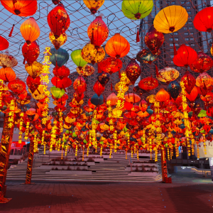 黄山风景区国庆黄金周灯笼布展案例